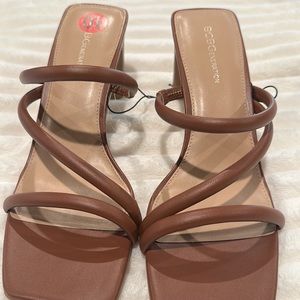BCBGeneration 3” Strappy Heeled Sandals with Square Toes.  Size 10
